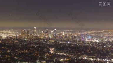 洛杉矶市中心的<strong>夜晚</strong>。加利福尼亚，Usa